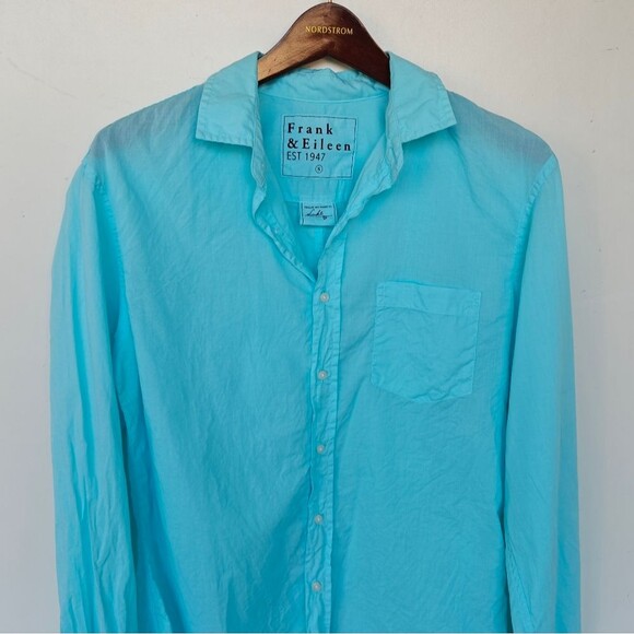 Frank & Eileen Luke Shirt Blue Size Small Button Up Long Sleeves Lightweight - Picture 5 of 11